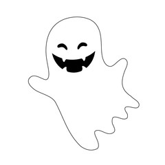 spooky halloween ghost on white background