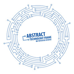 Abstract technology round frame