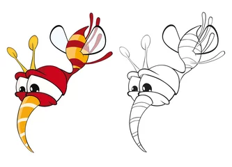 Foto op Plexiglas Vectorillustratie van een schattige Cartoon karakter Bee voor je ontwerp en computerspel. Kleurboek overzichtsset © liusa
