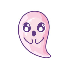 funny halloween ghost on white background