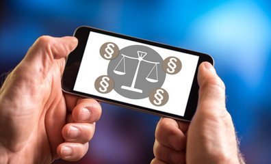 Law concept on a smartphone