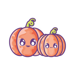 halloween pumpkins on white background
