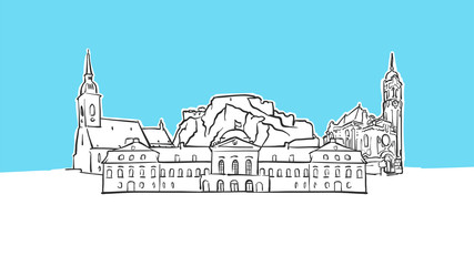 San Marino Lineart Vector Sketch