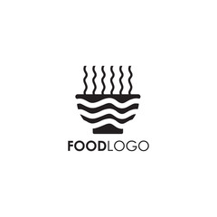 Food logo with using bowl icon vector template