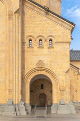 Fototapeta premium Side facade of the Assumption Church (Tsminda Sameba)