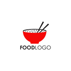 Food logo with using bowl icon vector template