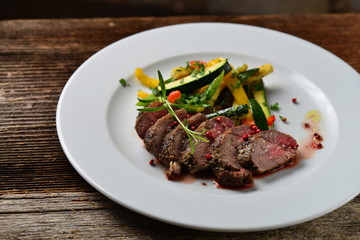 Roast beef with vegetable