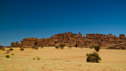 Abstract Rock formation at plateau Ennedi aka stone forest in Chad