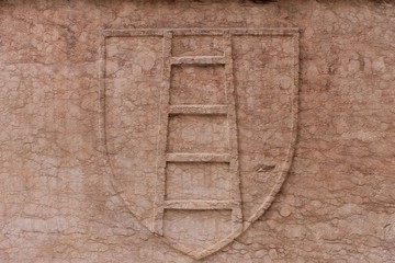 Image of stairs on a dark brown background