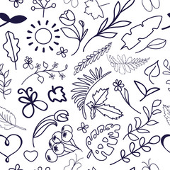 Seamless childish figure hand-drawn pattern.