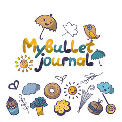 Hand-drawn set. Bullet journal stickers for diary.