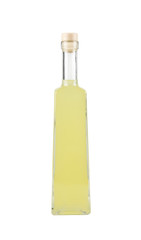 Limoncello or limoncino is an Italian lemon liqueur, yellow alcoholic drink in tall glass bottle,...