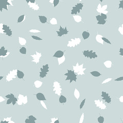 Fall of the leaves. Autumn leaves are hand drawn. Seamless pattern for textile, wallpapers, gift wrap, wallpapers, banners and scrapbook. Vector surface illustration.