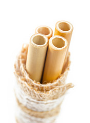 Ecological bamboo straws tube for drinking water.