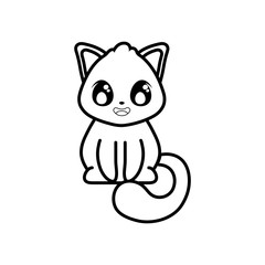 cute cat on white background