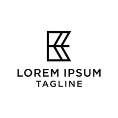 initial letter logo EK, KE logo template