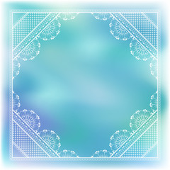 Blurred pastel background with decorative pattern in ethnic oriental style on for greeting card, invitation or announcement