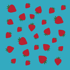 Garden strawberry pattern. Vector illustration