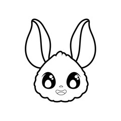 head of bat flying on white background