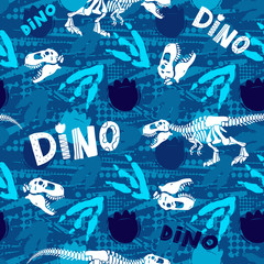 Abstract seamless vector pattern for girls, boys, clothes. Creative background with Jurassic period, dinosaur creative Funny wallpaper for textile and fabric. Fashion style. Colorful bright