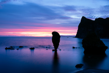 北海道恵比寿岩の朝の風景