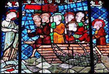 Der reiche Fischfang, Glasfenster, Münster, Straßburg