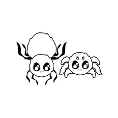 creepy spider animal on white background