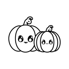 halloween pumpkins on white background