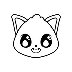 head of cute cat on white background