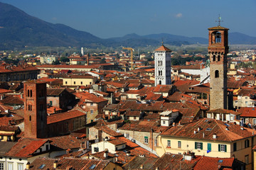 The ancient city of Lucca, Italy
