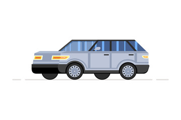 Modern large suv in cartoon style. Vector illustration.