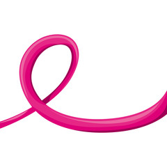 breast cancer ribbon on white background