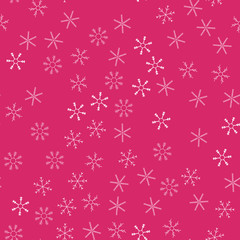 Snowflakes in different shapes and forms. Merry Christmas and New Year seamless vector pattern. Colorful background for Xmas.