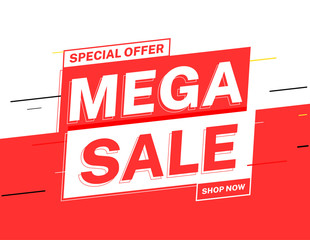 Big sale banner template design. Modern special offer vector illustration. Limited time discount tag for web