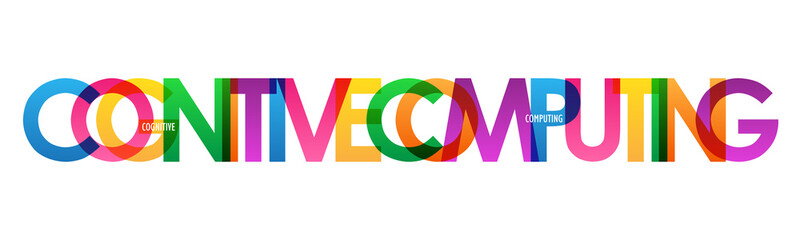 COGNITIVE COMPUTING colorful vector typography banner