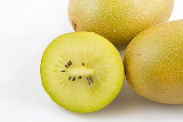 close up half kiwi fruit