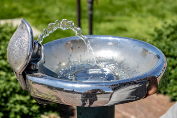 Drinking fountain flowing water