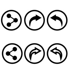 Share icon vector set. sharing pack illustration symbol collection.