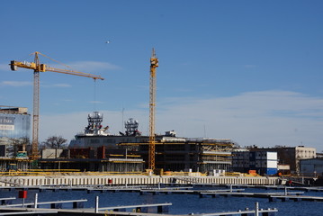 Gdynia , budowa Gdynia ,dźwig, budowa, budowa, przemysł, niebo, architektura, dźwig, przemysłowe, miejsce, port, budować, blękit, stal, gród, dzieło, beton © Szymon