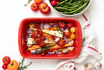 Roasted season vegetables freshly cooked