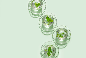Mint tea minimal concept, copy space for a text