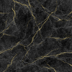 Naklejka na ściany i meble abstract marbling texture, black marble with golden veins, artificial stone illustration, hand painted background, wallpaper