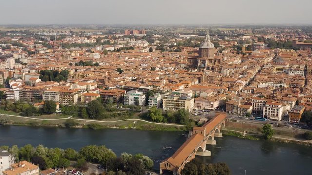 Aerial view of Pavia, Lombardy, Italy