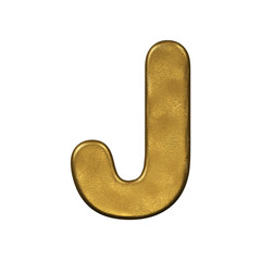 Golden foiled letter J - Uppercase 3d precious font - suitable for Business, luxury or fortune related subjects