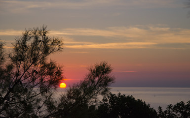 Sonnenuntergang an der Mittelmeerküste