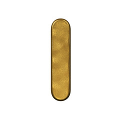 Golden foiled letter L - Lowercase 3d precious font - Suitable for Business, luxury or fortune related subjects