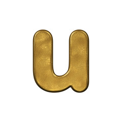 Golden foiled letter U - Small 3d precious font - Suitable for Business, luxury or fortune related subjects