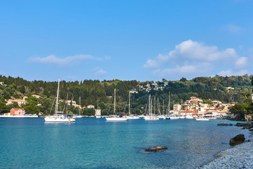 Fototapeta na wymiar Yachts in Greek harbour 