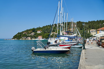 Fototapeta na wymiar Yachts in Greek harbour