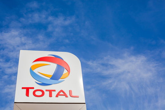 Total company logo on its gas service station